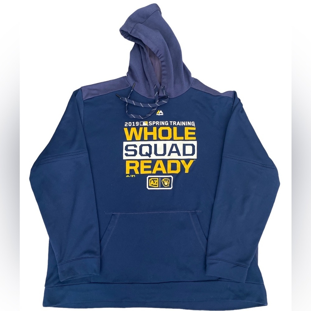 MLB RARE MILWAUKEE BREWERS SPRING TRAINING Blue Hoodie in 3XL - Picture 1 of 7